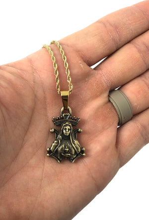 In Via's Our Blessed Mother Pendant- Solid Brass