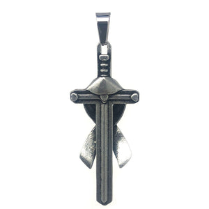 Crucifix Only: Cancer Ribbon Crucifix