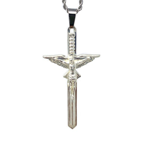 In Via Sword of the Spirit Crucifix -Silver