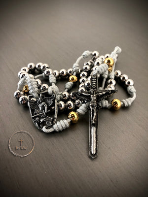 In Via St. Michael Guardian Rosary -Stainless Steel