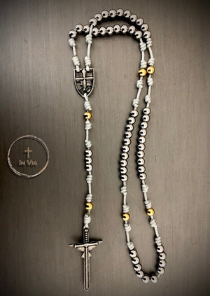 In Via St. Michael Guardian Rosary -Stainless Steel